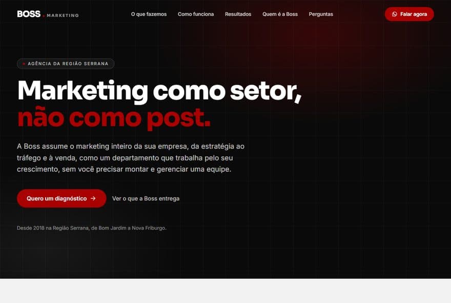 Página criada pela Boss Marketing para Boss Marketing